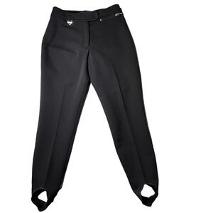 FERA Vintage Black Skiwear Stirrup Snow Ski Pants Women's Size 12